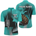 Personalized Darts and Quarter-Zip 3D Printed Custom Turquoise Darts Team