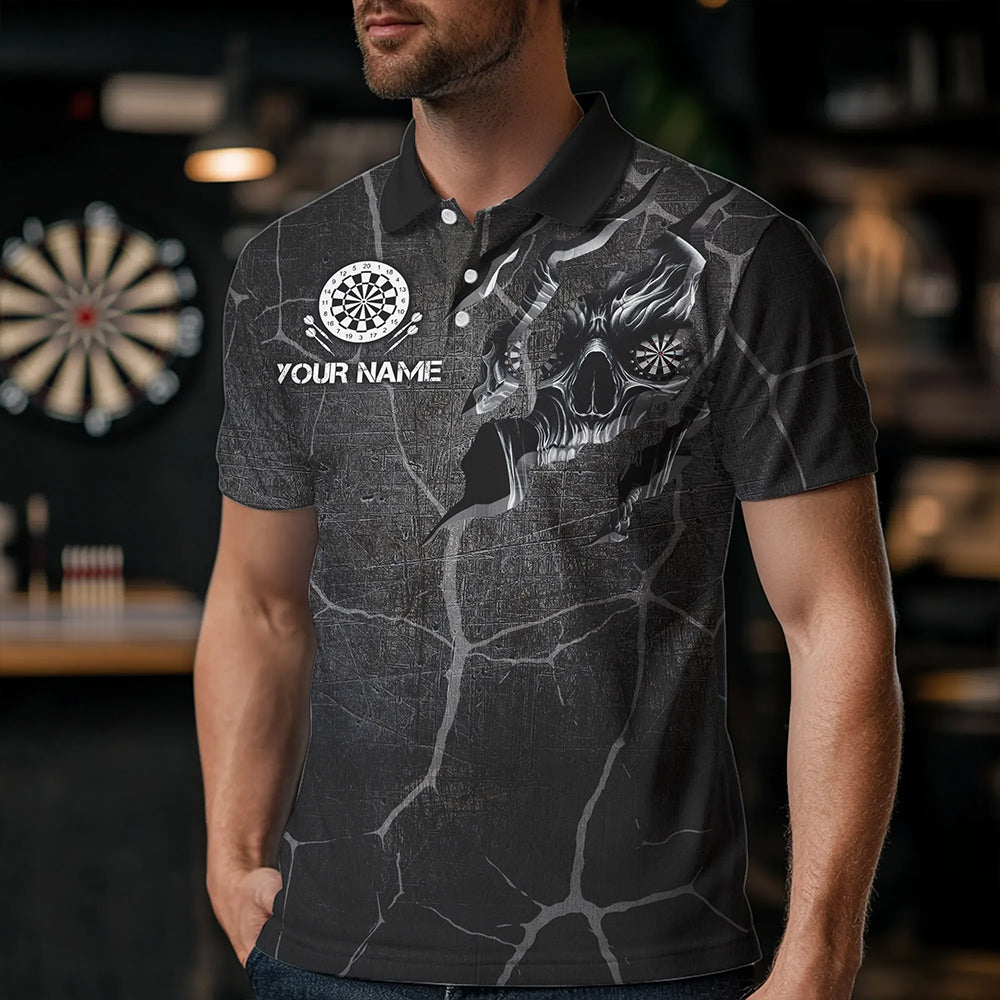 Personalized Skull Black Grunge Darts And Quarter-Zip Custom Darts Team