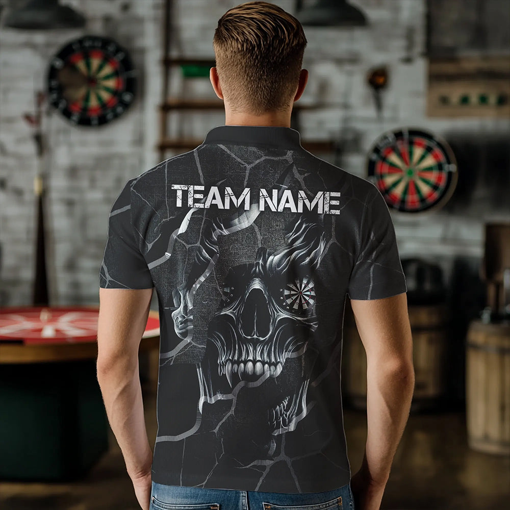 Personalized Skull Black Grunge Darts And Quarter-Zip Custom Darts Team