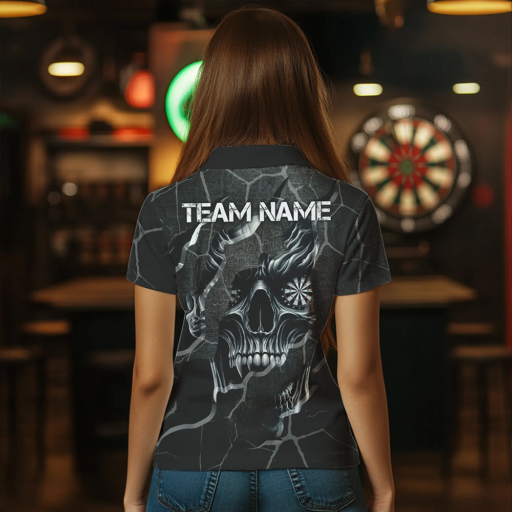 Personalized Skull Black Grunge Darts And Quarter-Zip Custom Darts Team