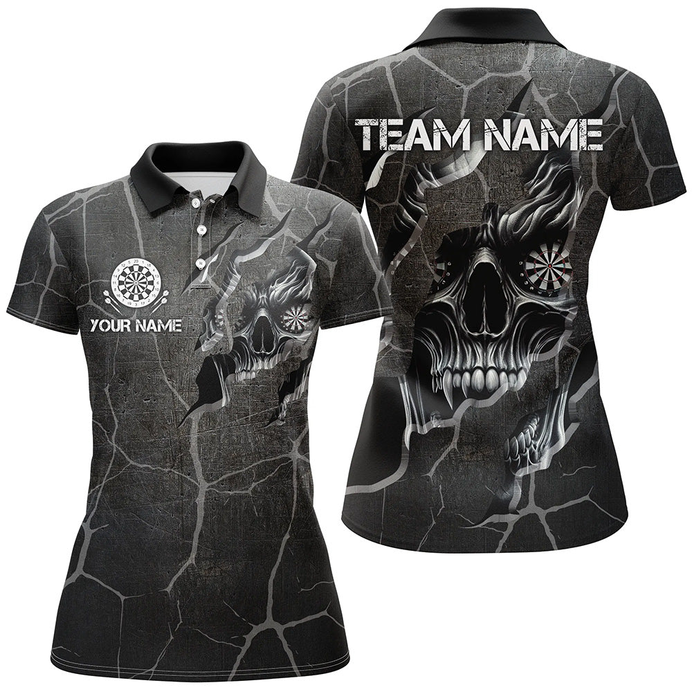 Personalized Skull Black Grunge Darts And Quarter-Zip Custom Darts Team