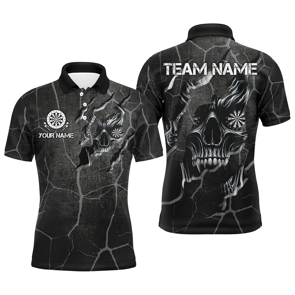 Personalized Skull Black Grunge Darts And Quarter-Zip Custom Darts Team