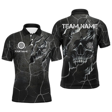 Personalized Skull Black Grunge Darts And Quarter-Zip Custom Darts Team