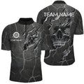 Personalized Skull Black Grunge Darts And Quarter-Zip Custom Darts Team
