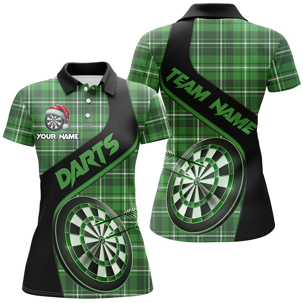 Personalized Green Plaid Pattern Christmas Dart Custom Dart Team Dart Gift