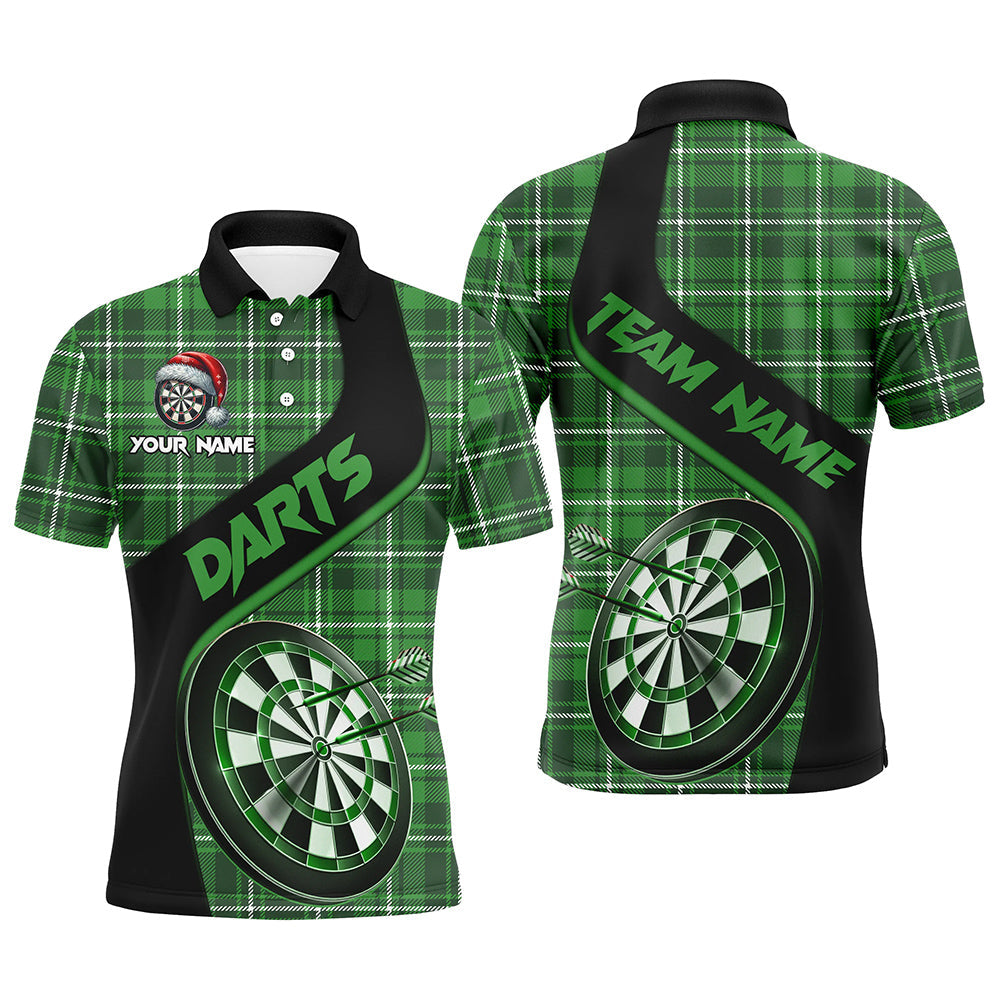 Personalized Green Plaid Pattern Christmas Dart Custom Dart Team Dart Gift