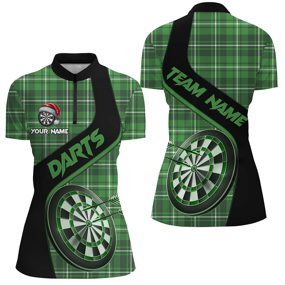 Personalized Green Plaid Pattern Christmas Dart Custom Dart Team Dart Gift