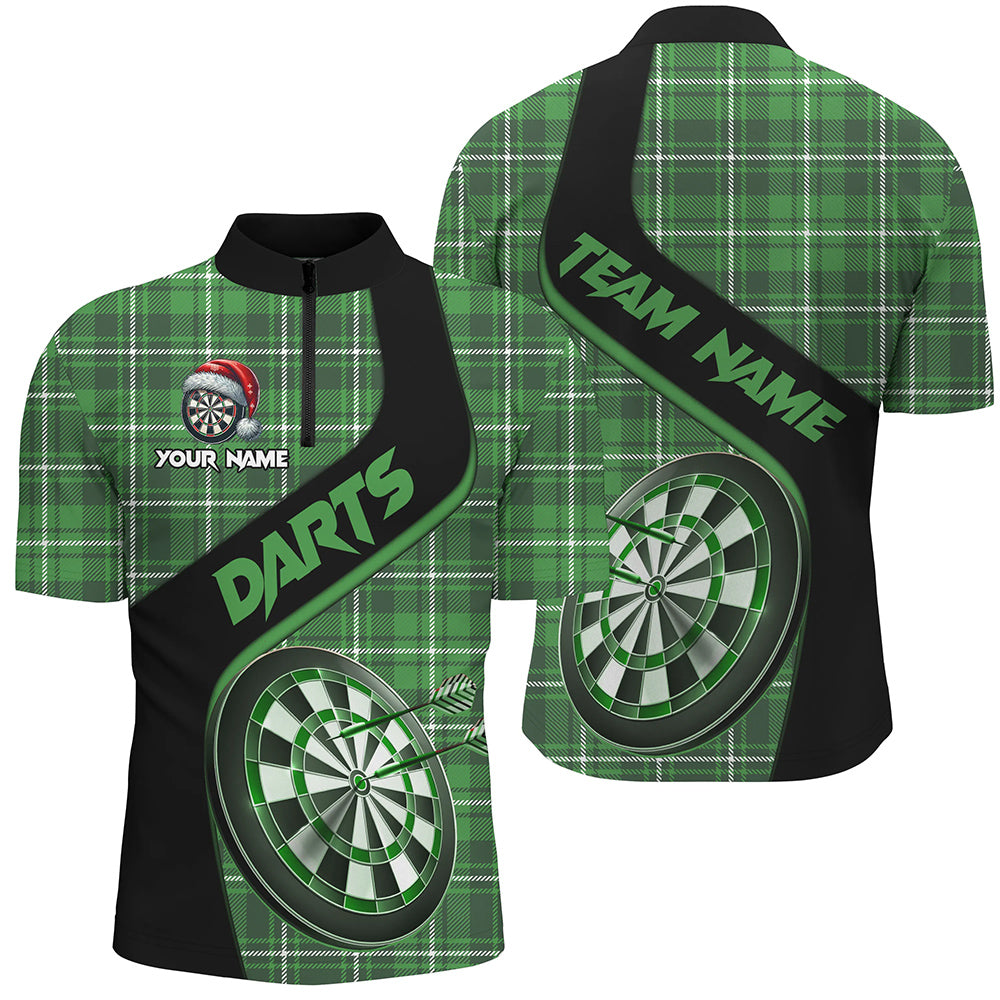Personalized Green Plaid Pattern Christmas Dart Custom Dart Team Dart Gift