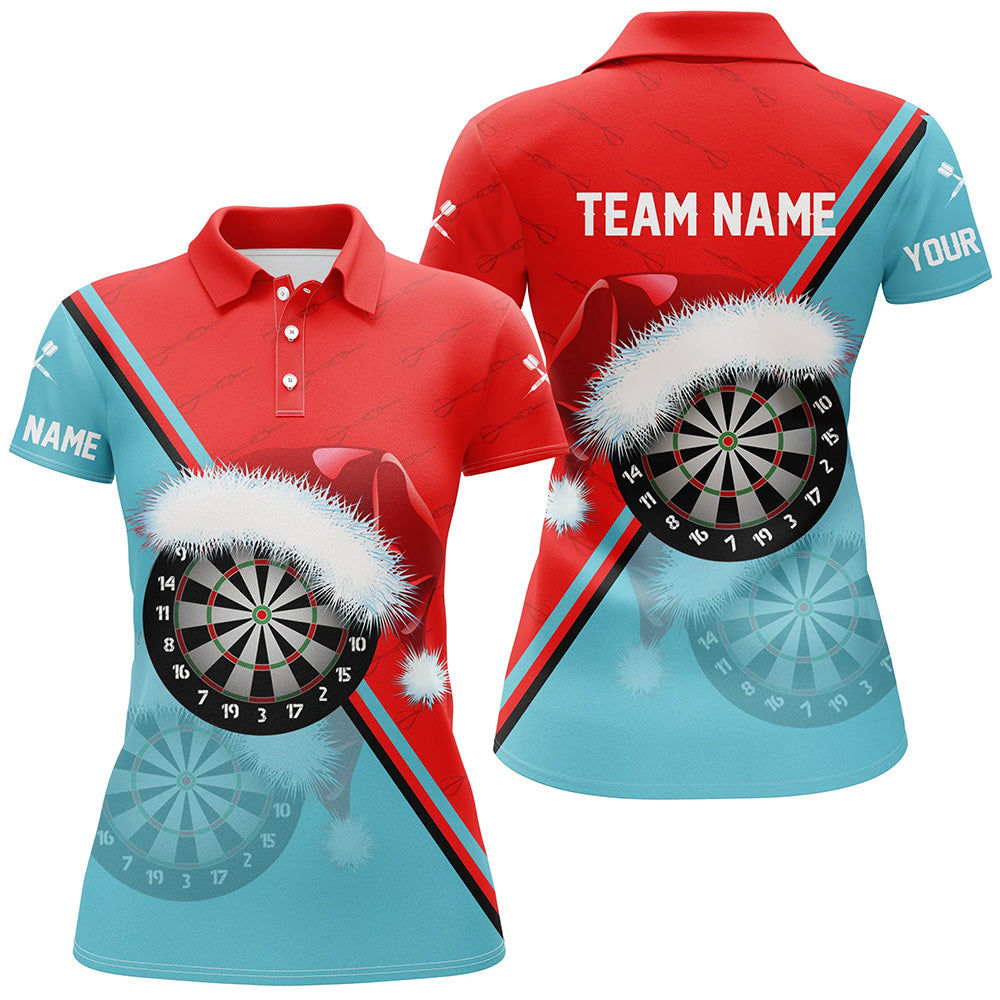 Red Blue Santa Darts Board Christmas Men Darts and Quarter-Zip Custom Dart Gift