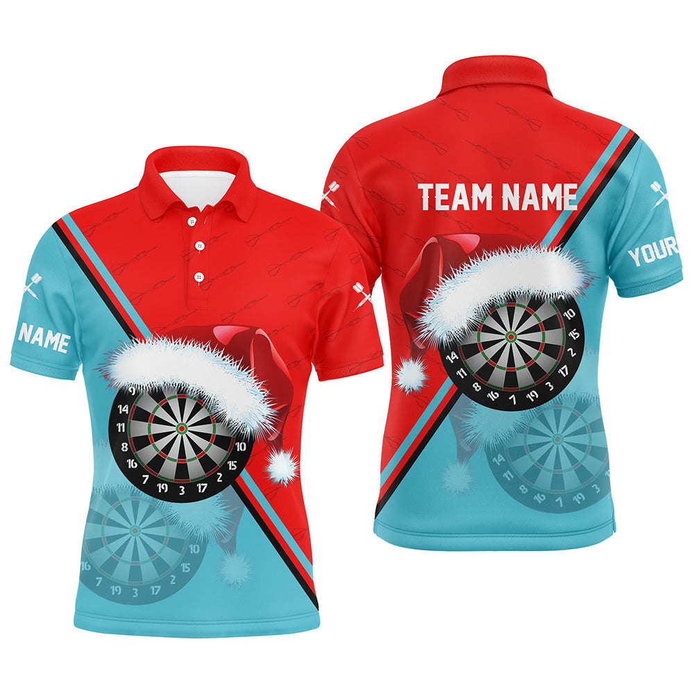 Red Blue Santa Darts Board Christmas Men Darts and Quarter-Zip Custom Dart Gift