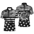 Custom Black Grunge US Flag Patriotic Darts, Retro Darts Board Darts Team