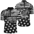 Custom Black Grunge US Flag Patriotic Darts, Retro Darts Board Darts Team