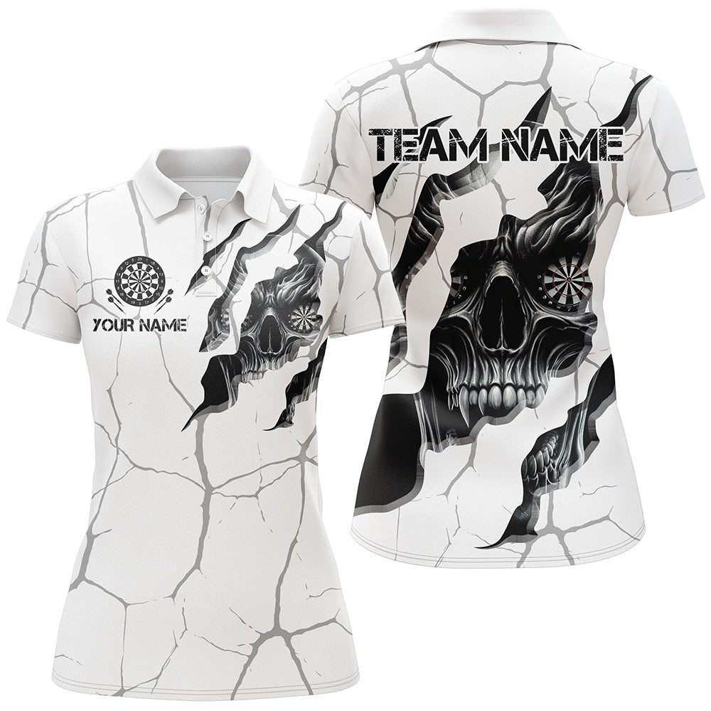 Personalized Skull White Grunge Darts And Quarter-Zip Custom Dart Team