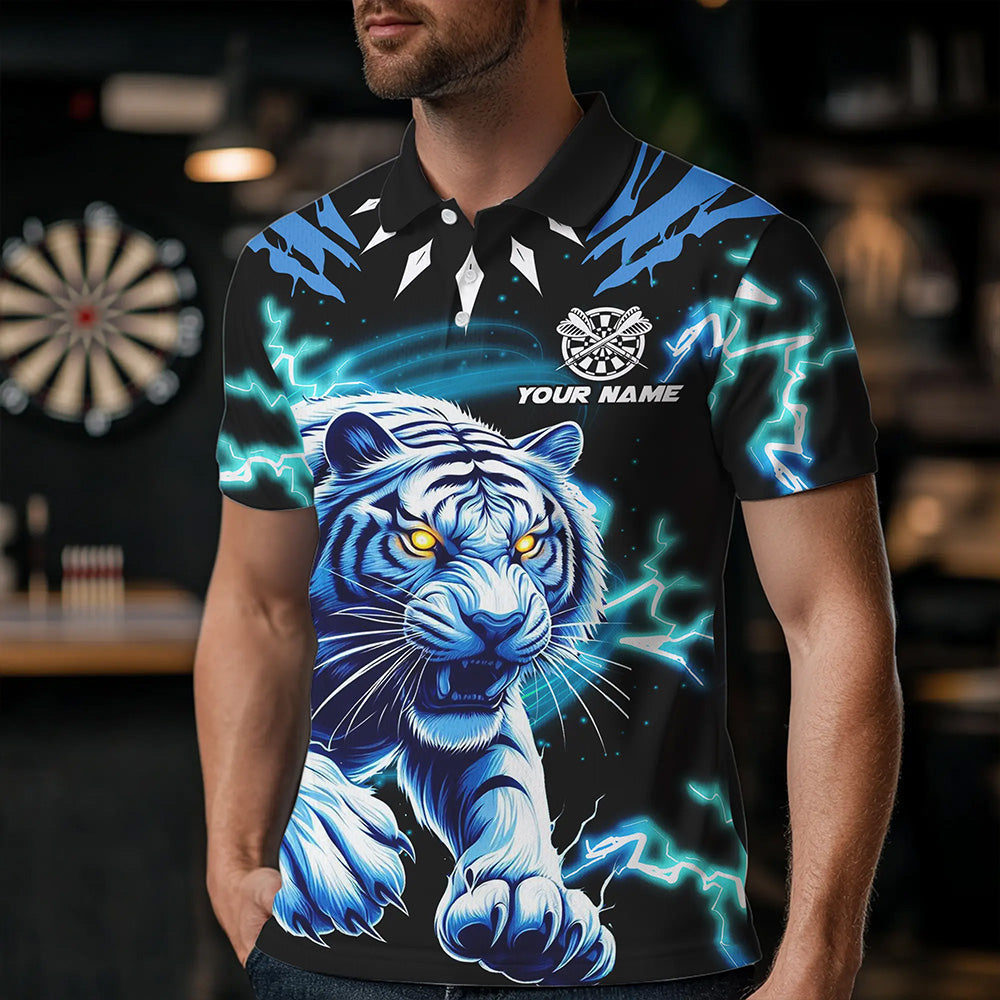 Personalized Blue 3D Tiger Thunder Lightning Dart Custom Darts League
