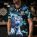 Personalized Blue 3D Tiger Thunder Lightning Dart Custom Darts League