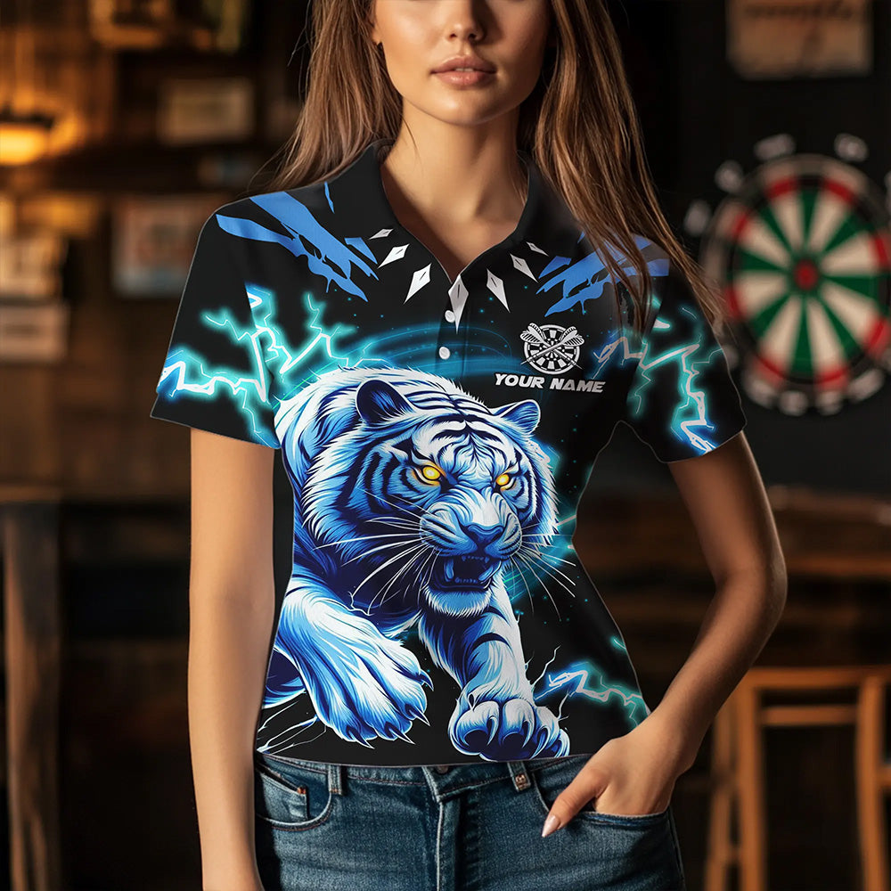 Personalized Blue 3D Tiger Thunder Lightning Dart Custom Darts League