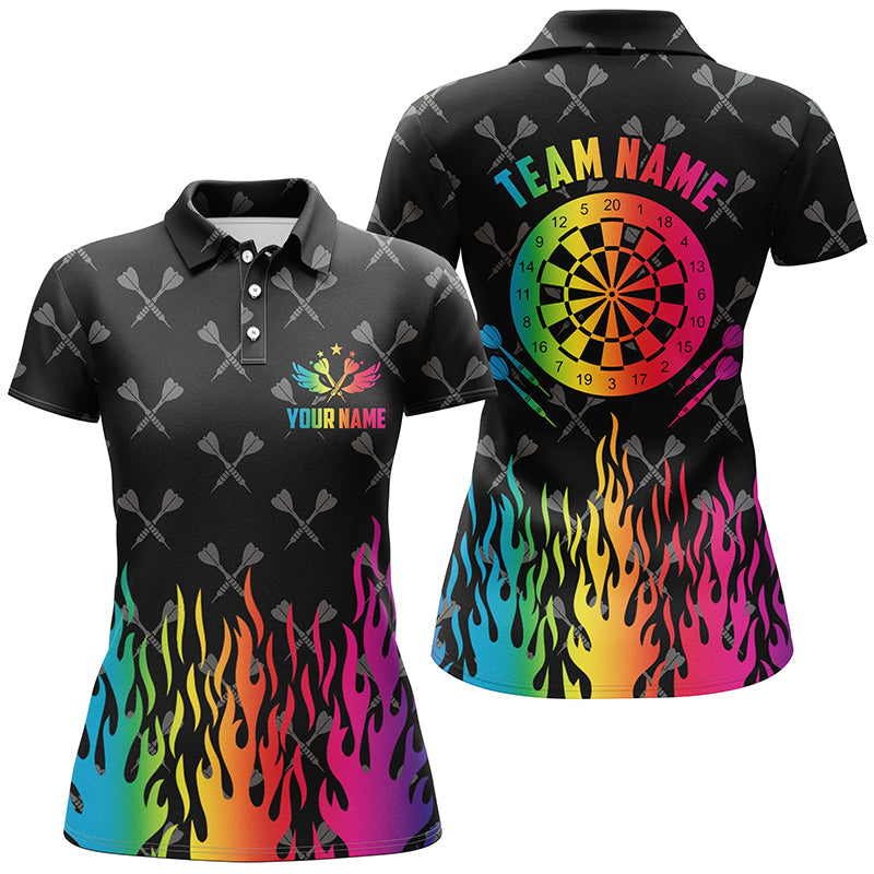 Personalized Colorful Fire Flame Darts Men Quarter-Zip, Unique Darts Team