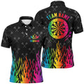Personalized Colorful Fire Flame Darts Men Quarter-Zip, Unique Darts Team