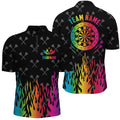 Personalized Colorful Fire Flame Darts Men Quarter-Zip, Unique Darts Team