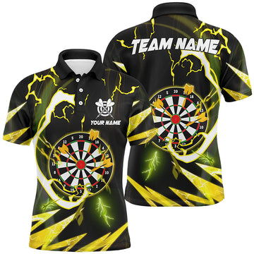 Personalized Yellow Dart Board Thunder Lightning Dart Custom Dart Team