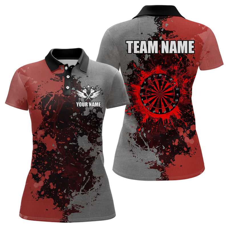 Personalized Darts Paint Red And Grey Dart Custom Grunge Dart Team