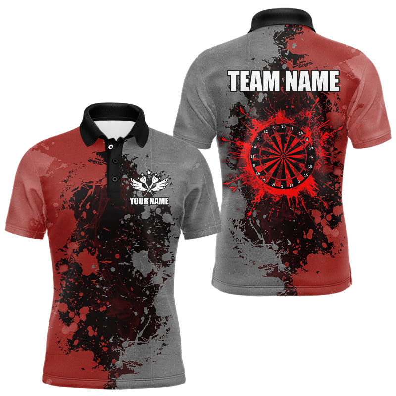 Personalized Darts Paint Red And Grey Dart Custom Grunge Dart Team