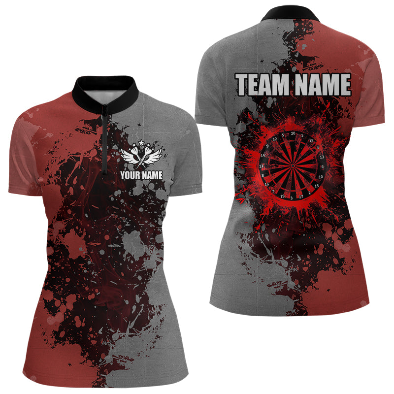 Personalized Darts Paint Red And Grey Dart Custom Grunge Dart Team
