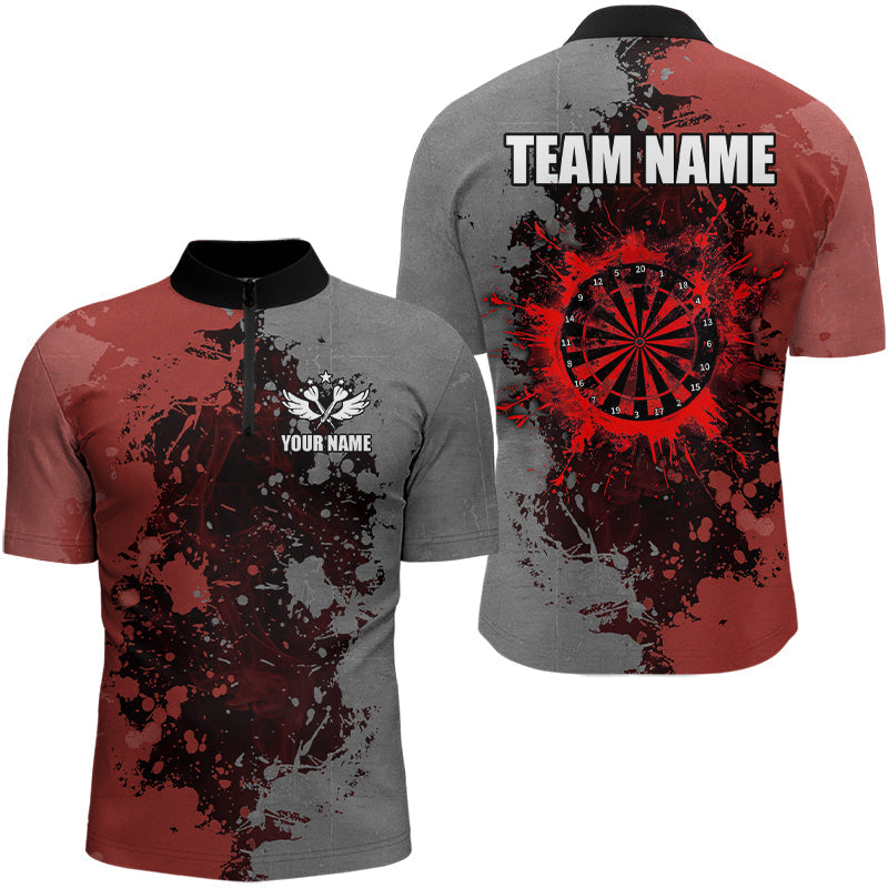 Personalized Darts Paint Red And Grey Dart Custom Grunge Dart Team