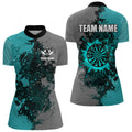 Personalized Darts Paint Turquoise And Grey Dart Custom Grunge Dart Team