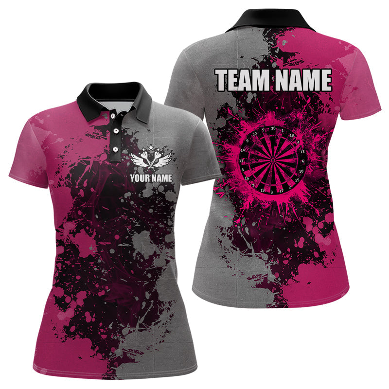 Personalized Darts Paint Pink And Grey Dart Custom Grunge Dart Team