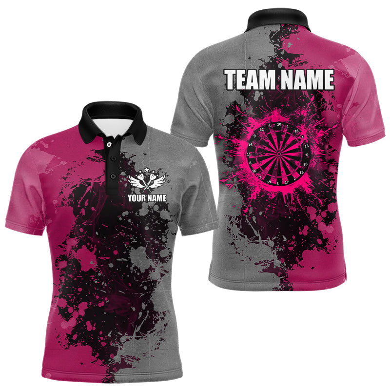Personalized Darts Paint Pink And Grey Dart Custom Grunge Dart Team