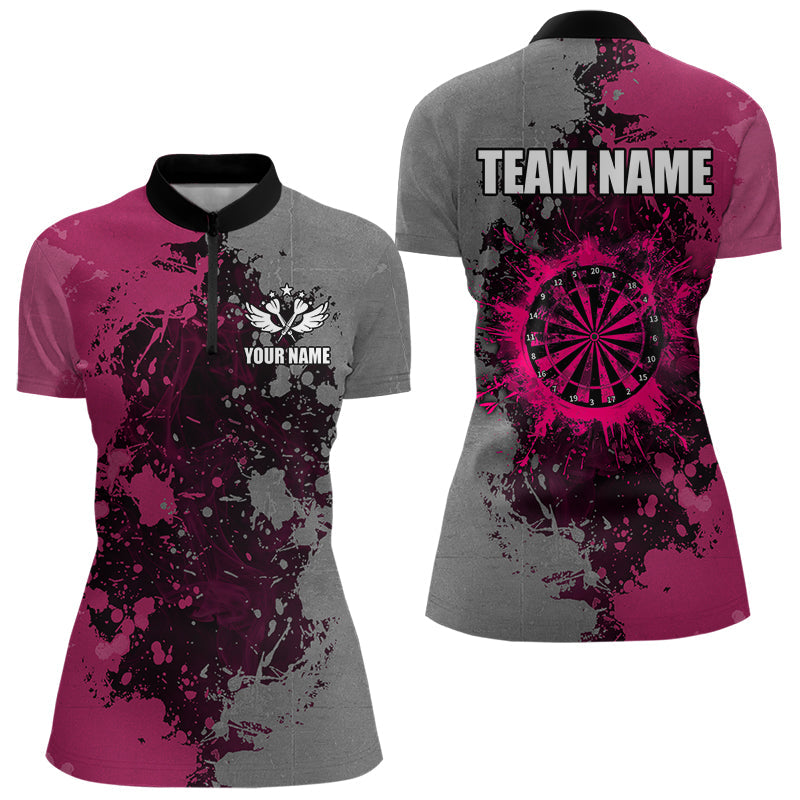 Personalized Darts Paint Pink And Grey Dart Custom Grunge Dart Team