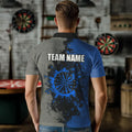 Personalized Darts Paint Blue And Grey Dart Custom Grunge Dart Team