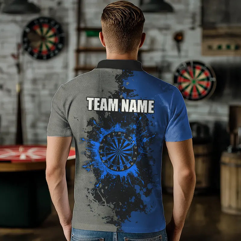 Personalized Darts Paint Blue And Grey Dart Custom Grunge Dart Team