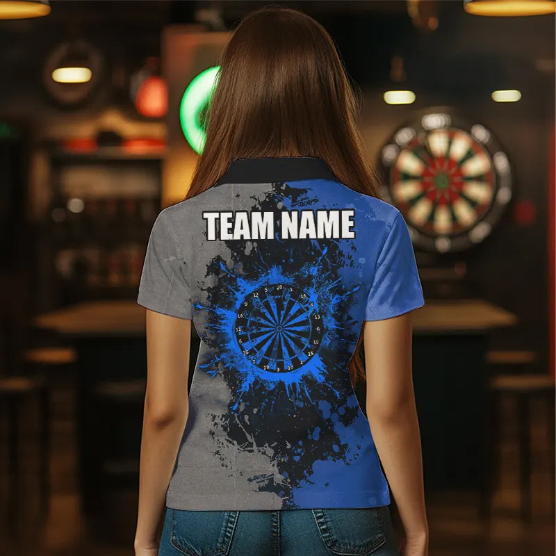 Personalized Darts Paint Blue And Grey Dart Custom Grunge Dart Team