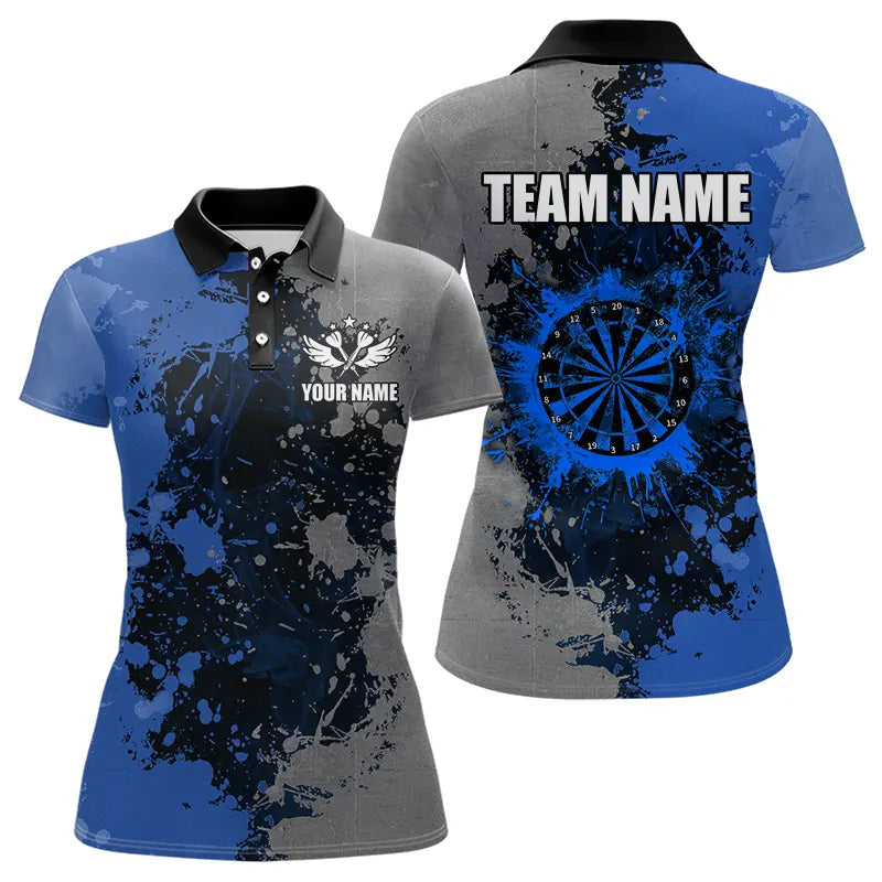 Personalized Darts Paint Blue And Grey Dart Custom Grunge Dart Team