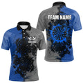 Personalized Darts Paint Blue And Grey Dart Custom Grunge Dart Team