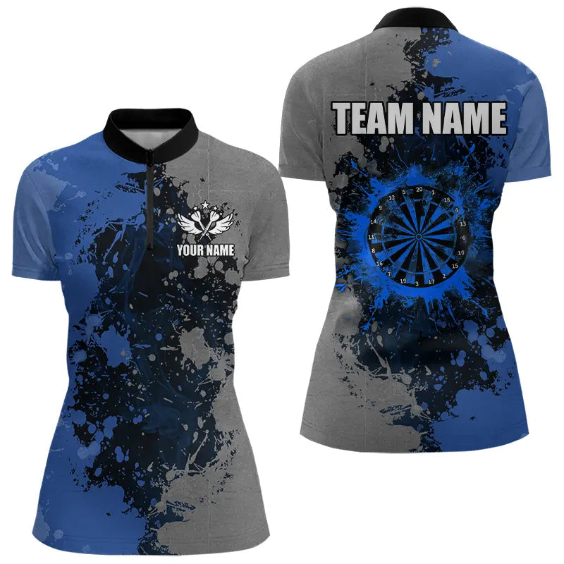 Personalized Darts Paint Blue And Grey Dart Custom Grunge Dart Team