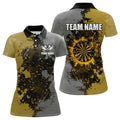 Personalized Darts Paint Yellow And Grey Dart Custom Grunge Dart Team