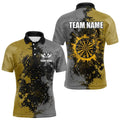 Personalized Darts Paint Yellow And Grey Dart Custom Grunge Dart Team