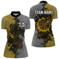 Personalized Darts Paint Yellow And Grey Dart Custom Grunge Dart Team