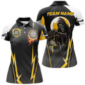 Funny Death Skeleton Custom Yellow Black Darts, Personalized Cool Darts Team