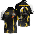 Funny Death Skeleton Custom Yellow Black Darts, Personalized Cool Darts Team
