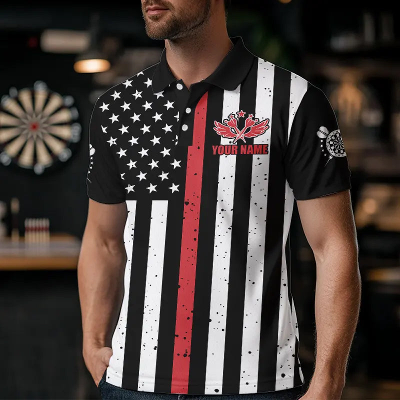 Personalized American Flag Grunge Skull Dart Custom Patriotic Darts | Red