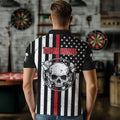 Personalized American Flag Grunge Skull Dart Custom Patriotic Darts | Red