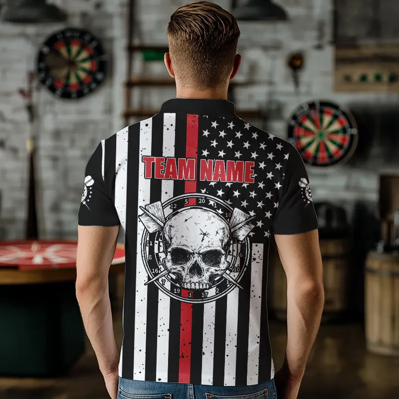 Personalized American Flag Grunge Skull Dart Custom Patriotic Darts | Red