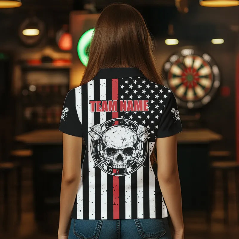 Personalized American Flag Grunge Skull Dart Custom Patriotic Darts | Red