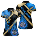Personalized Gold And Blue Dartboard Fire Flame Custom Darts, Darts Team