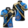 Personalized Gold And Blue Dartboard Fire Flame Custom Darts, Darts Team