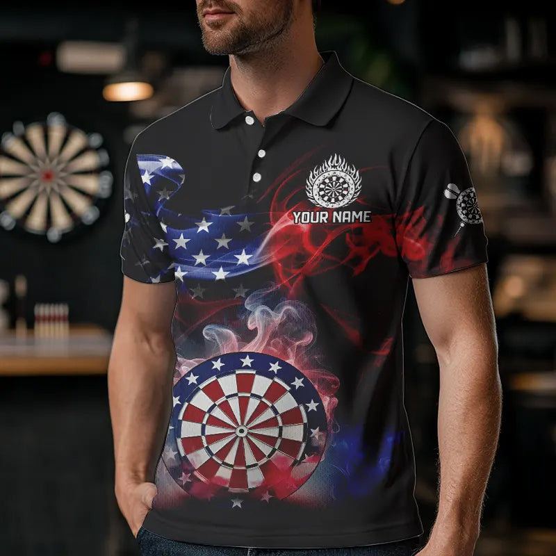 Personalized Dartboard American Flag Smoke Dart Custom Patriotic Team Darts